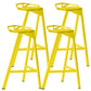 Modern Armless Backrest Counter Stool Iron Kitchen Bar Stool with Leather Cushion Yellow 4 Piece Set Bar Stool(30"H) Clearhalo 'Bar Furniture' 'Bar Stools' 'bar_stools' 'furn' 'furn_bar_stools' 'Furniture' 'furniture_bar_stools' 'Kitchen & Dining Furniture' 4900032