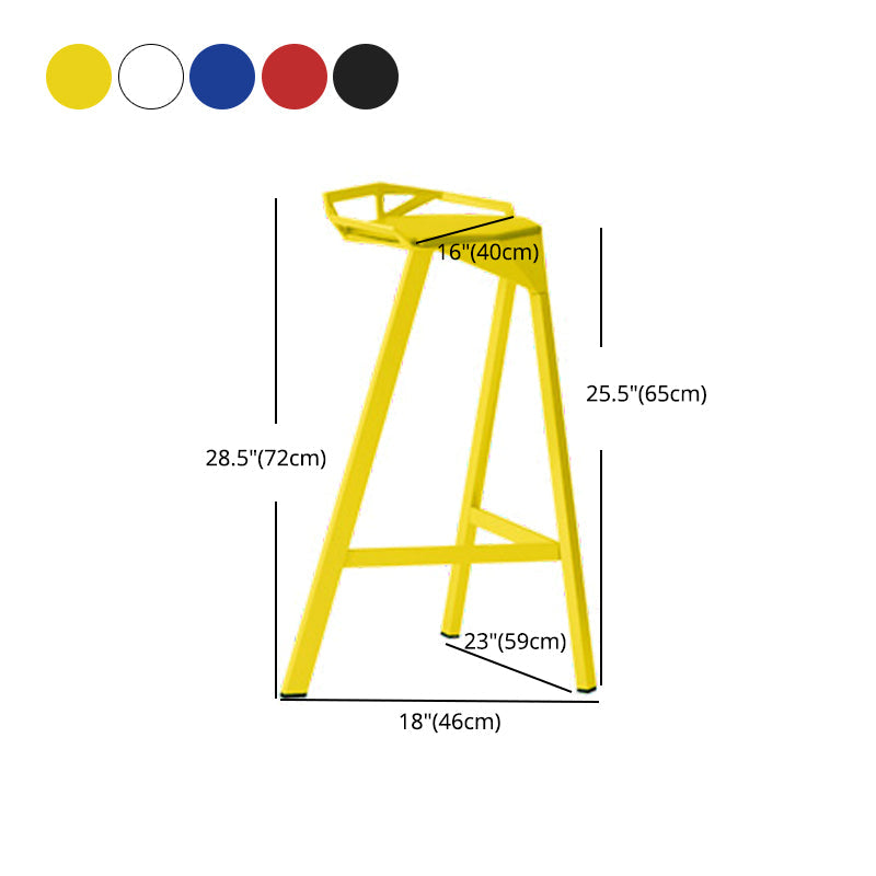 Modern Armless Backrest Counter Stool Iron Kitchen Bar Stool with Leather Cushion Clearhalo 'Bar Furniture' 'Bar Stools' 'bar_stools' 'furn' 'furn_bar_stools' 'Furniture' 'furniture_bar_stools' 'Kitchen & Dining Furniture' 4900036