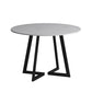 Glam 1/4/5/6 Pieces Dining Set Round Stone Dining Table for Dining Room Black 53"L x 53"W Clearhalo 'Dining Room Sets' 'Dining Tables & Seating' 'dining_room_set' 'furn' 'furn_dining_room_set' 'Furniture' 'furniture_dining_room_set' 'Kitchen & Dining Furniture' 4900056