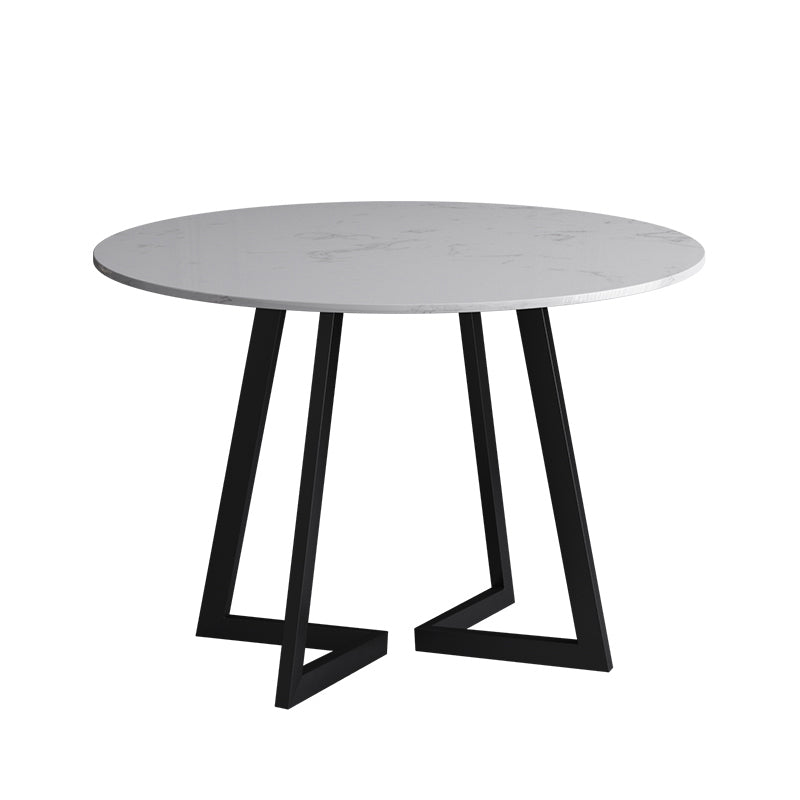Glam 1/4/5/6 Pieces Dining Set Round Stone Dining Table for Dining Room Black 53"L x 53"W Clearhalo 'Dining Room Sets' 'Dining Tables & Seating' 'dining_room_set' 'furn' 'furn_dining_room_set' 'Furniture' 'furniture_dining_room_set' 'Kitchen & Dining Furniture' 4900056