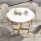 Glam 1/4/5/6 Pieces Dining Set Round Stone Dining Table for Dining Room Clearhalo 'Dining Room Sets' 'Dining Tables & Seating' 'dining_room_set' 'furn' 'furn_dining_room_set' 'Furniture' 'furniture_dining_room_set' 'Kitchen & Dining Furniture' 4900058