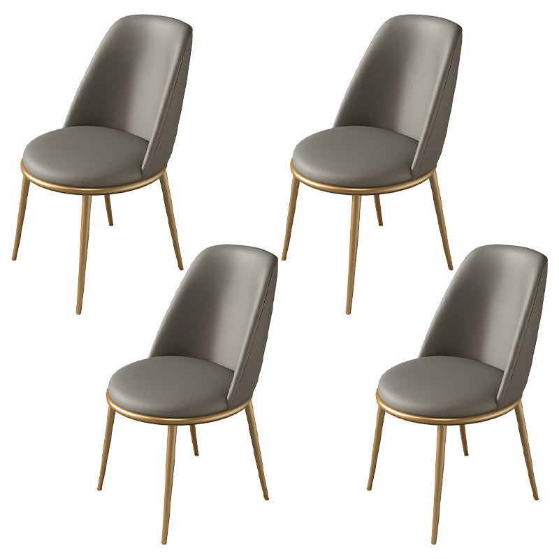 Glam 1/4/5/6 Pieces Dining Set Round Stone Dining Table for Dining Room 4 Dark Grey Chairs Clearhalo 'Dining Room Sets' 'Dining Tables & Seating' 'dining_room_set' 'furn' 'furn_dining_room_set' 'Furniture' 'furniture_dining_room_set' 'Kitchen & Dining Furniture' 4900065