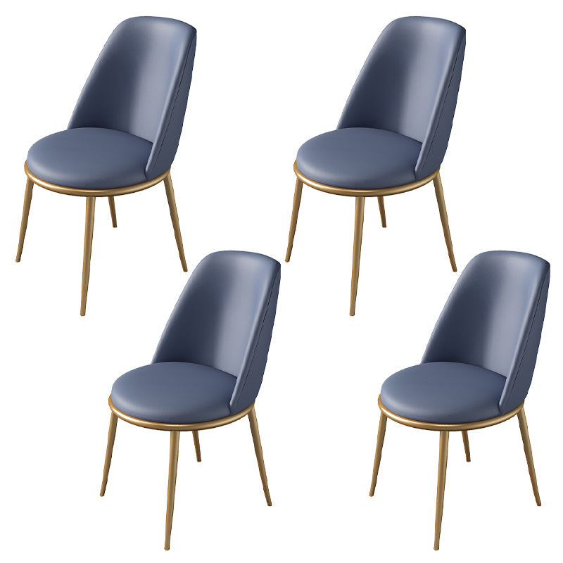 Glam 1/4/5/6 Pieces Dining Set Round Stone Dining Table for Dining Room 4 Blue Chairs Clearhalo 'Dining Room Sets' 'Dining Tables & Seating' 'dining_room_set' 'furn' 'furn_dining_room_set' 'Furniture' 'furniture_dining_room_set' 'Kitchen & Dining Furniture' 4900068