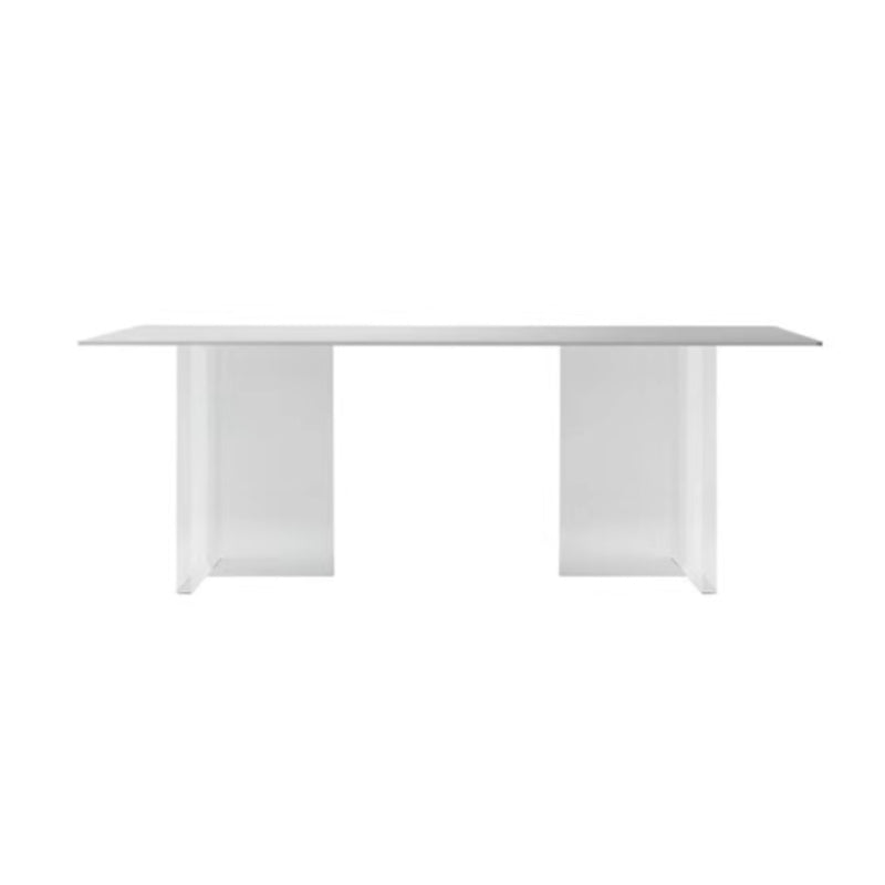 Modern 1/7 Pieces Dining Set Rectangle Stone Dining Table for Restaurant White 79"L x 35"W Clearhalo 'Dining Room Sets' 'Dining Tables & Seating' 'dining_room_set' 'furn' 'furn_dining_room_set' 'Furniture' 'furniture_dining_room_set' 'Kitchen & Dining Furniture' 4900078