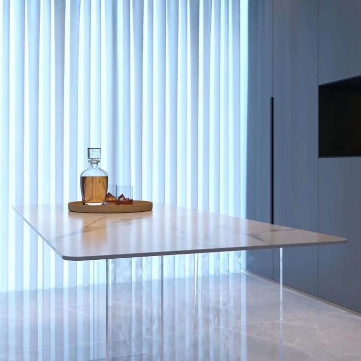 Modern 1/7 Pieces Dining Set Rectangle Stone Dining Table for Restaurant Clearhalo 'Dining Room Sets' 'Dining Tables & Seating' 'dining_room_set' 'furn' 'furn_dining_room_set' 'Furniture' 'furniture_dining_room_set' 'Kitchen & Dining Furniture' 4900086