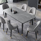 Glam 1/2/3/5/7 Pieces Dining Set Rectangular Sintered Stone Dining Table Set 7 Pieces: Grey Table, 6 Chairs Clearhalo 'Dining Room Sets' 'Dining Tables & Seating' 'dining_room_set' 'furn' 'furn_dining_room_set' 'Furniture' 'furniture_dining_room_set' 'Kitchen & Dining Furniture' 4900096