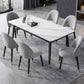 Glam 1/2/3/5/7 Pieces Dining Set Rectangular Sintered Stone Dining Table Set 7 Pieces: White Table, 6 Chairs Clearhalo 'Dining Room Sets' 'Dining Tables & Seating' 'dining_room_set' 'furn' 'furn_dining_room_set' 'Furniture' 'furniture_dining_room_set' 'Kitchen & Dining Furniture' 4900101