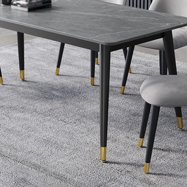 Glam 1/2/3/5/7 Pieces Dining Set Rectangular Sintered Stone Dining Table Set Clearhalo 'Dining Room Sets' 'Dining Tables & Seating' 'dining_room_set' 'furn' 'furn_dining_room_set' 'Furniture' 'furniture_dining_room_set' 'Kitchen & Dining Furniture' 4900107