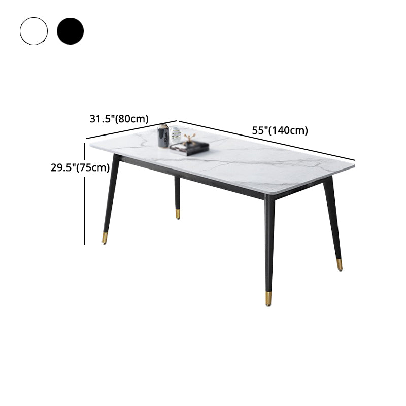 Glam 1/2/3/5/7 Pieces Dining Set Rectangular Sintered Stone Dining Table Set Clearhalo 'Dining Room Sets' 'Dining Tables & Seating' 'dining_room_set' 'furn' 'furn_dining_room_set' 'Furniture' 'furniture_dining_room_set' 'Kitchen & Dining Furniture' 4900114