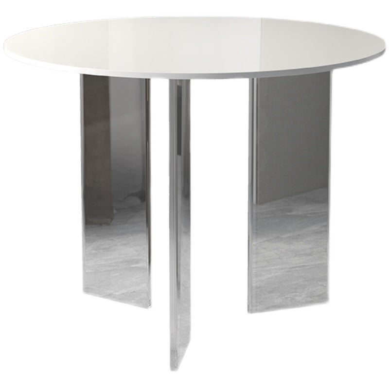 Modern 1/3 Pieces Dining Set Round Stone Dining Table for Dining Room White 47"L x 47"W Clearhalo 'Dining Room Sets' 'Dining Tables & Seating' 'dining_room_set' 'furn' 'furn_dining_room_set' 'Furniture' 'furniture_dining_room_set' 'Kitchen & Dining Furniture' 4900139