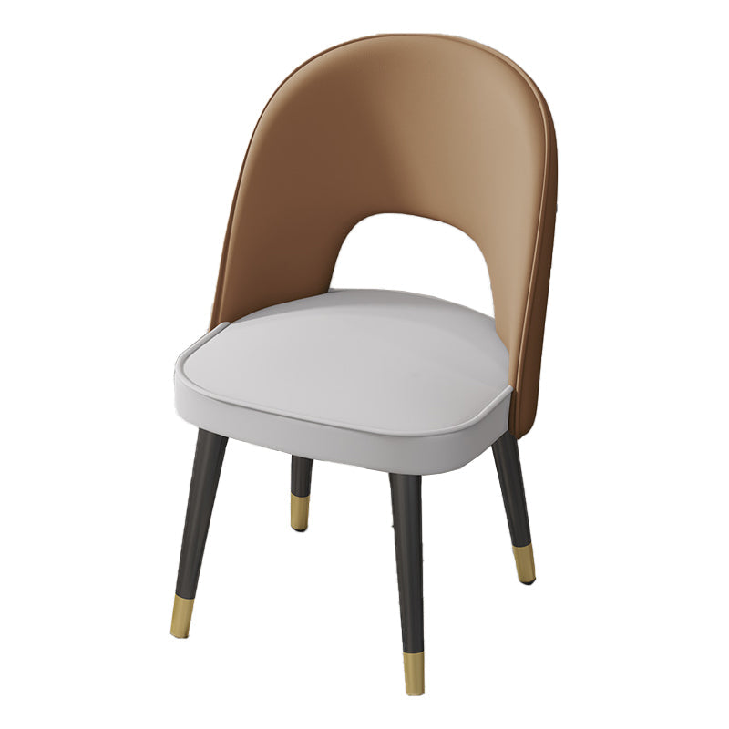 Glam 1/7 Pieces Dining Set Round Stone Dining Table for Dining Room 1 Orange-Grey Chair Clearhalo 'Dining Room Sets' 'Dining Tables & Seating' 'dining_room_set' 'furn' 'furn_dining_room_set' 'Furniture' 'furniture_dining_room_set' 'Kitchen & Dining Furniture' 4900152