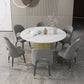 Glam 1/7 Pieces Dining Set Round Stone Dining Table for Dining Room Clearhalo 'Dining Room Sets' 'Dining Tables & Seating' 'dining_room_set' 'furn' 'furn_dining_room_set' 'Furniture' 'furniture_dining_room_set' 'Kitchen & Dining Furniture' 4900163