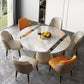 Nordic Glam Sintered Stone Dining Table Set 1/4/5/7 Pieces Dining Set for Kitchen Clearhalo 'Dining Room Sets' 'Dining Tables & Seating' 'dining_room_set' 'furn' 'furn_dining_room_set' 'Furniture' 'furniture_dining_room_set' 'Kitchen & Dining Furniture' 4900194
