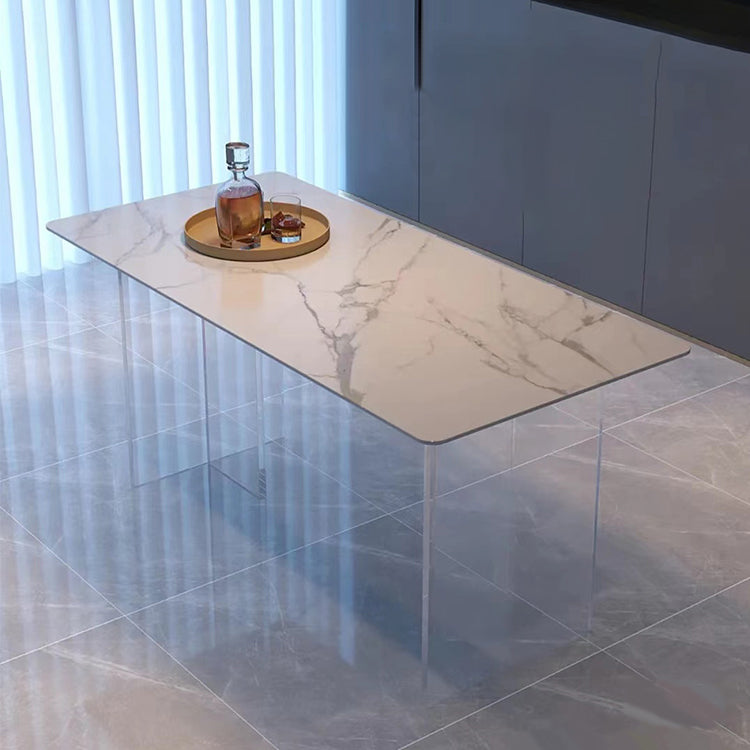 Modern 1/7 Pieces Dining Set Rectangle Acrylic Dining Table for Dining Room Clearhalo 'Dining Room Sets' 'Dining Tables & Seating' 'dining_room_set' 'furn' 'furn_dining_room_set' 'Furniture' 'furniture_dining_room_set' 'Kitchen & Dining Furniture' 4900237