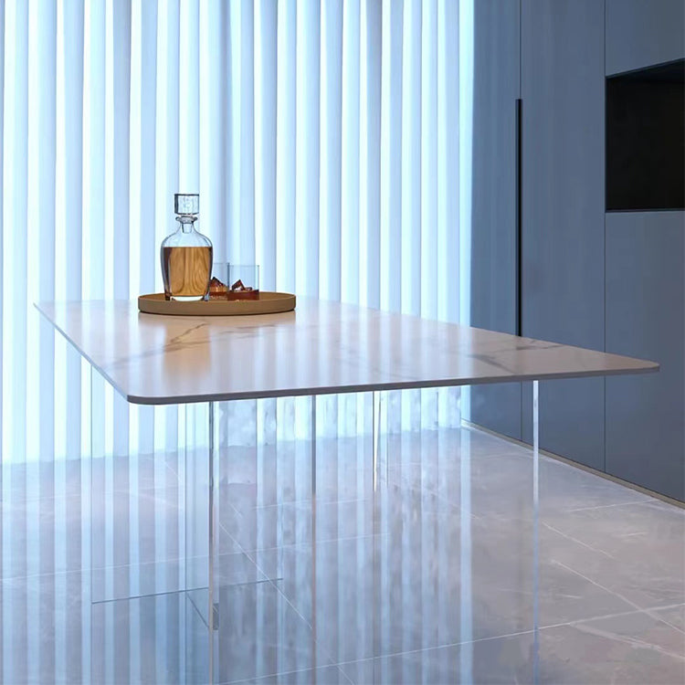 Modern 1/7 Pieces Dining Set Rectangle Acrylic Dining Table for Dining Room Clearhalo 'Dining Room Sets' 'Dining Tables & Seating' 'dining_room_set' 'furn' 'furn_dining_room_set' 'Furniture' 'furniture_dining_room_set' 'Kitchen & Dining Furniture' 4900238