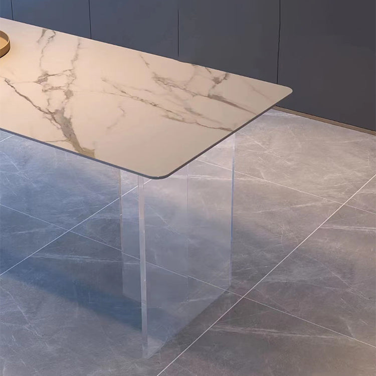 Modern 1/7 Pieces Dining Set Rectangle Acrylic Dining Table for Dining Room Clearhalo 'Dining Room Sets' 'Dining Tables & Seating' 'dining_room_set' 'furn' 'furn_dining_room_set' 'Furniture' 'furniture_dining_room_set' 'Kitchen & Dining Furniture' 4900239