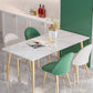 Glam 1/4/5/7 Pieces Dining Set Rectangle Stone Dining Table for Dining Room Clearhalo 'Dining Room Sets' 'Dining Tables & Seating' 'dining_room_set' 'furn' 'furn_dining_room_set' 'Furniture' 'furniture_dining_room_set' 'Kitchen & Dining Furniture' 4900250