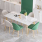 Glam 1/4/5/7 Pieces Dining Set Rectangle Stone Dining Table for Dining Room 7 Pieces: Table, 6 Chairs Clearhalo 'Dining Room Sets' 'Dining Tables & Seating' 'dining_room_set' 'furn' 'furn_dining_room_set' 'Furniture' 'furniture_dining_room_set' 'Kitchen & Dining Furniture' 4900255