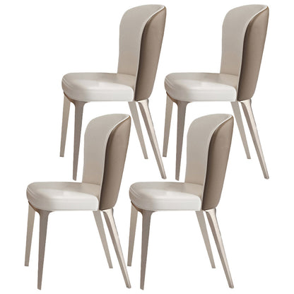 Nordic 1/4/5/7 Pieces Dining Sintered Stone Dining Table Set with Metal Legs 4 Brown Chairs Clearhalo 'Dining Room Sets' 'Dining Tables & Seating' 'dining_room_set' 'furn' 'furn_dining_room_set' 'Furniture' 'furniture_dining_room_set' 'Kitchen & Dining Furniture' 4900296