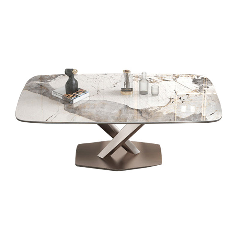 Nordic 1/4/5/7 Pieces Dining Sintered Stone Dining Table Set with Metal Legs Clearhalo 'Dining Room Sets' 'Dining Tables & Seating' 'dining_room_set' 'furn' 'furn_dining_room_set' 'Furniture' 'furniture_dining_room_set' 'Kitchen & Dining Furniture' 4900300