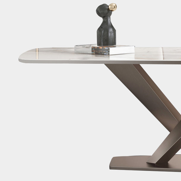 Nordic 1/4/5/7 Pieces Dining Sintered Stone Dining Table Set with Metal Legs Clearhalo 'Dining Room Sets' 'Dining Tables & Seating' 'dining_room_set' 'furn' 'furn_dining_room_set' 'Furniture' 'furniture_dining_room_set' 'Kitchen & Dining Furniture' 4900303