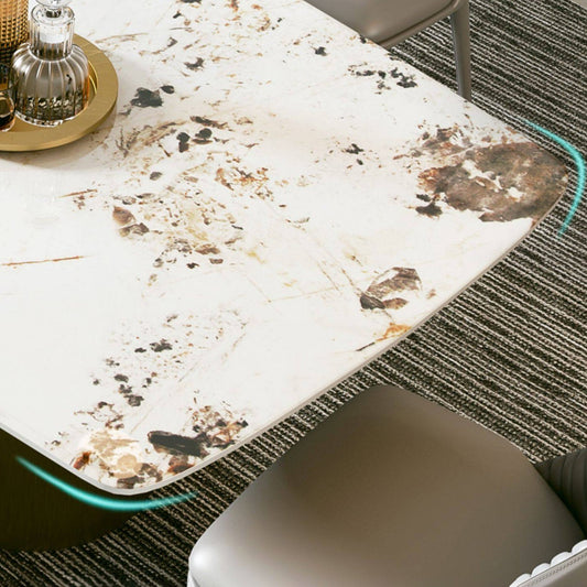 Glam 1/4/5/7 Pieces Dining Set Rectangular Double Pedestal Dining Set Clearhalo 'Dining Room Sets' 'Dining Tables & Seating' 'dining_room_set' 'furn' 'furn_dining_room_set' 'Furniture' 'furniture_dining_room_set' 'Kitchen & Dining Furniture' 4900317