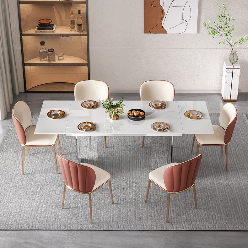 Nordic Glam Style 1/4/5/7Pieces Dining Sintered Stone Dining Table Set for Kitchen Clearhalo 'Dining Room Sets' 'Dining Tables & Seating' 'dining_room_set' 'furn' 'furn_dining_room_set' 'Furniture' 'furniture_dining_room_set' 'Kitchen & Dining Furniture' 4900330