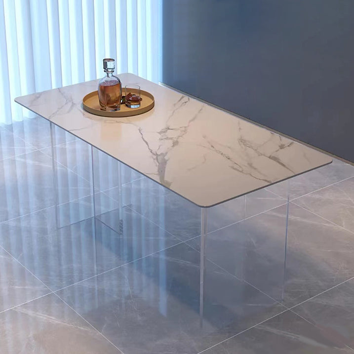 Modern 1/7 Pieces Dining Set Rectangle Stone Dining Table for Dining Room Clearhalo 'Dining Room Sets' 'Dining Tables & Seating' 'dining_room_set' 'furn' 'furn_dining_room_set' 'Furniture' 'furniture_dining_room_set' 'Kitchen & Dining Furniture' 4900341