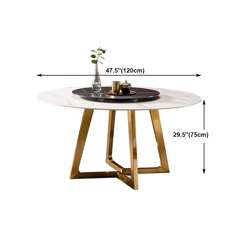 1/4/5/7 Pieces Dining Chairs Set Round Sintered Stone Dining Table Set for Home Use Clearhalo 'Dining Room Sets' 'Dining Tables & Seating' 'dining_room_set' 'furn' 'furn_dining_room_set' 'Furniture' 'furniture_dining_room_set' 'Kitchen & Dining Furniture' 4900367
