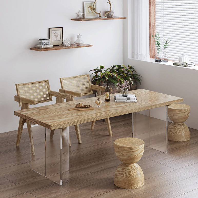 Modern 1/5 Pieces Dining Set Rectangle Pine Wood Dining Table for Dining Room 5 Pieces: Table, 2 Wood Chairs, 2 Stools Clearhalo 'Dining Room Sets' 'Dining Tables & Seating' 'dining_room_set' 'furn' 'furn_dining_room_set' 'Furniture' 'furniture_dining_room_set' 'Kitchen & Dining Furniture' 4900376