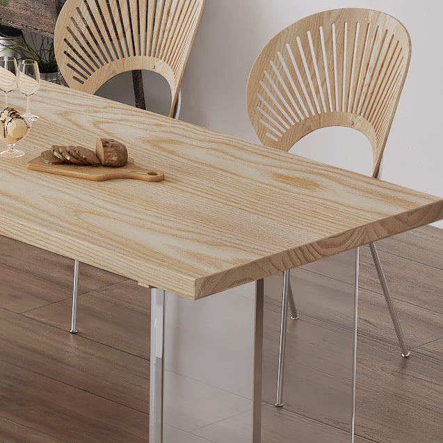 Modern 1/5 Pieces Dining Set Rectangle Pine Wood Dining Table for Dining Room Clearhalo 'Dining Room Sets' 'Dining Tables & Seating' 'dining_room_set' 'furn' 'furn_dining_room_set' 'Furniture' 'furniture_dining_room_set' 'Kitchen & Dining Furniture' 4900381