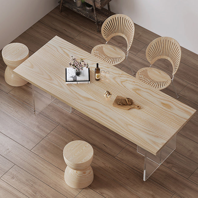 Modern 1/5 Pieces Dining Set Rectangle Pine Wood Dining Table for Dining Room Clearhalo 'Dining Room Sets' 'Dining Tables & Seating' 'dining_room_set' 'furn' 'furn_dining_room_set' 'Furniture' 'furniture_dining_room_set' 'Kitchen & Dining Furniture' 4900383