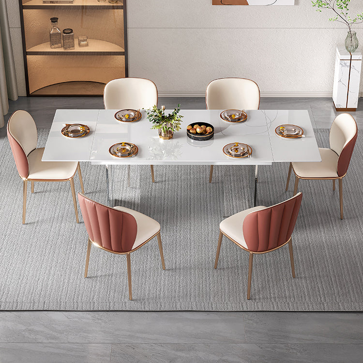 Nordic Glam 1/4/5/7 Pieces Dining Set Sintered Stone Dining Table Set for Home Clearhalo 'Dining Room Sets' 'Dining Tables & Seating' 'dining_room_set' 'furn' 'furn_dining_room_set' 'Furniture' 'furniture_dining_room_set' 'Kitchen & Dining Furniture' 4900396