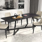 Designer Style 1/2/4/5/6/7 Pieces Dinette Set Rectangle Dining Table Set 6 Pieces: Table, 5 Chairs Clearhalo 'Dining Room Sets' 'Dining Tables & Seating' 'dining_room_set' 'furn' 'furn_dining_room_set' 'Furniture' 'furniture_dining_room_set' 'Kitchen & Dining Furniture' 4900411