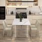 Modern White Dining Room Table Rectangle Acrylic and Stone Double Pedestal Table Clearhalo 'Dining Tables & Seating' 'Dining Tables' 'dining_table' 'furn' 'furn_dining_table' 'Furniture' 'furniture_dining_table' 'Kitchen & Dining Furniture' 'kitchen' 'kitchen_dining_table' 4900430
