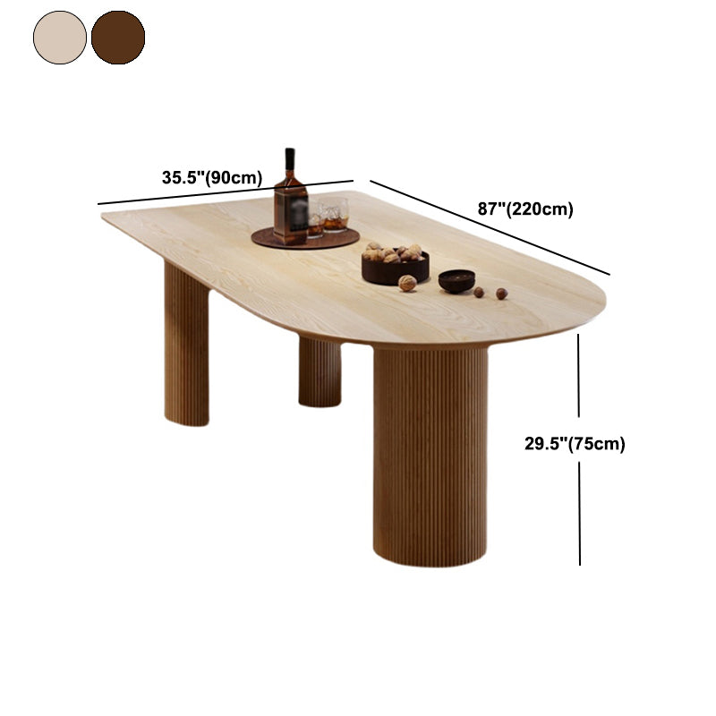 Free Form Pine Solid Wood Dining Table Simplicity 3 Legs Table for Dining Room Clearhalo 'Dining Tables & Seating' 'Dining Tables' 'dining_table' 'furn' 'furn_dining_table' 'Furniture' 'furniture_dining_table' 'Kitchen & Dining Furniture' 'kitchen' 'kitchen_dining_table' 4900454