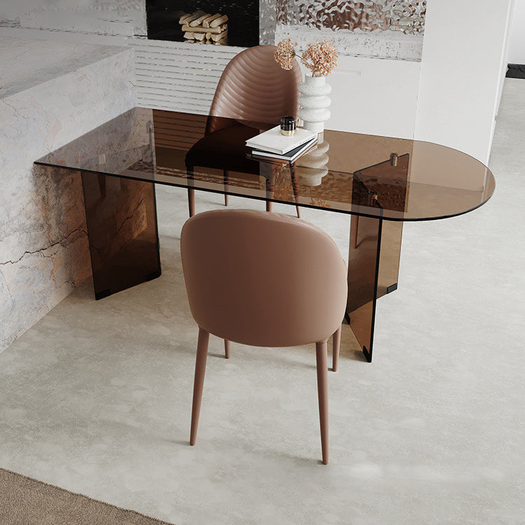 Glass Modern Free Form Indoor Table Clear Glass Top Table for Kitchen and Dining Room Clearhalo 'Dining Tables & Seating' 'Dining Tables' 'dining_table' 'furn' 'furn_dining_table' 'Furniture' 'furniture_dining_table' 'Kitchen & Dining Furniture' 'kitchen' 'kitchen_dining_table' 4900457