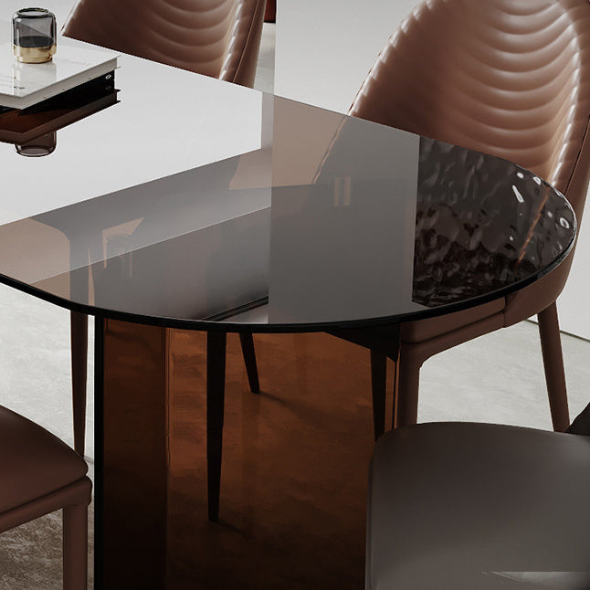 Glass Modern Free Form Indoor Table Clear Glass Top Table for Kitchen and Dining Room Clearhalo 'Dining Tables & Seating' 'Dining Tables' 'dining_table' 'furn' 'furn_dining_table' 'Furniture' 'furniture_dining_table' 'Kitchen & Dining Furniture' 'kitchen' 'kitchen_dining_table' 4900463
