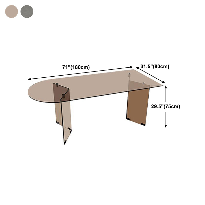 Glass Modern Free Form Indoor Table Clear Glass Top Table for Kitchen and Dining Room Clearhalo 'Dining Tables & Seating' 'Dining Tables' 'dining_table' 'furn' 'furn_dining_table' 'Furniture' 'furniture_dining_table' 'Kitchen & Dining Furniture' 'kitchen' 'kitchen_dining_table' 4900470
