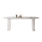 Simplicity Style Oval Double Furniture Stone Dining Table for Dining Room White Without Chairs Clearhalo 'Dining Tables & Seating' 'Dining Tables' 'dining_table' 'furn' 'furn_dining_table' 'Furniture' 'furniture_dining_table' 'Kitchen & Dining Furniture' 'kitchen' 'kitchen_dining_table' 4900476