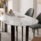 Simplicity Style Oval Double Furniture Stone Dining Table for Dining Room Clearhalo 'Dining Tables & Seating' 'Dining Tables' 'dining_table' 'furn' 'furn_dining_table' 'Furniture' 'furniture_dining_table' 'Kitchen & Dining Furniture' 'kitchen' 'kitchen_dining_table' 4900479