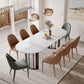 Simplicity Style Oval Double Furniture Stone Dining Table for Dining Room Clearhalo 'Dining Tables & Seating' 'Dining Tables' 'dining_table' 'furn' 'furn_dining_table' 'Furniture' 'furniture_dining_table' 'Kitchen & Dining Furniture' 'kitchen' 'kitchen_dining_table' 4900481