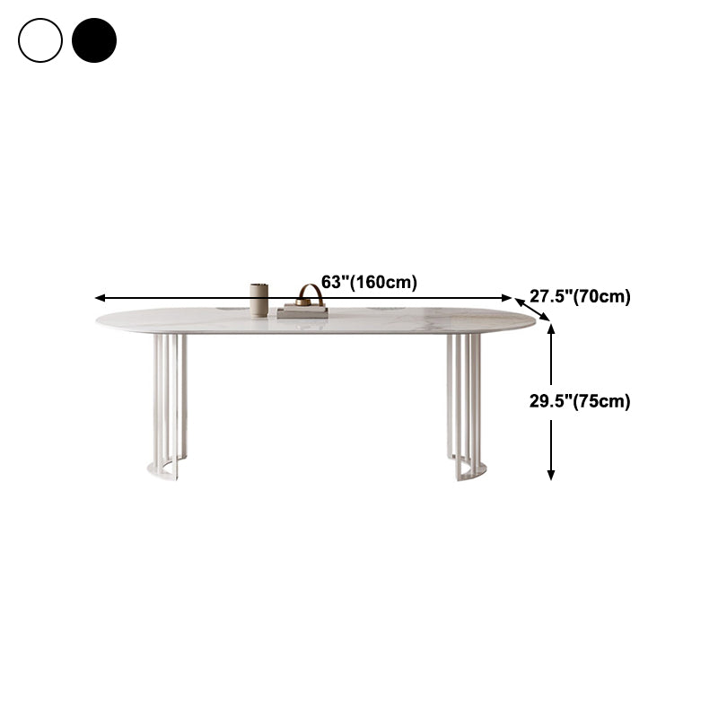 Simplicity Style Oval Double Furniture Stone Dining Table for Dining Room Clearhalo 'Dining Tables & Seating' 'Dining Tables' 'dining_table' 'furn' 'furn_dining_table' 'Furniture' 'furniture_dining_table' 'Kitchen & Dining Furniture' 'kitchen' 'kitchen_dining_table' 4900486