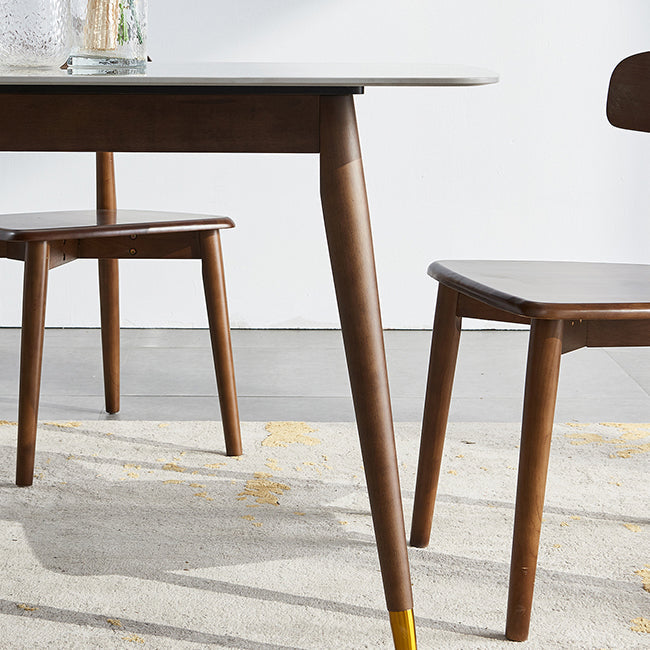 Solid Wood Contemporary Rectangular Dining Table Sintered Stone Top Table with Wood Legs Clearhalo 'Dining Tables & Seating' 'Dining Tables' 'dining_table' 'furn' 'furn_dining_table' 'Furniture' 'furniture_dining_table' 'Kitchen & Dining Furniture' 'kitchen' 'kitchen_dining_table' 4900495