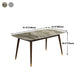Solid Wood Contemporary Rectangular Dining Table Sintered Stone Top Table with Wood Legs Clearhalo 'Dining Tables & Seating' 'Dining Tables' 'dining_table' 'furn' 'furn_dining_table' 'Furniture' 'furniture_dining_table' 'Kitchen & Dining Furniture' 'kitchen' 'kitchen_dining_table' 4900500