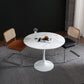 Stone Top Dining Table Modern Round Dining Table with Pedestal Base 35.4"L x 35.4"W x 29.5"H Without Chairs Clearhalo 'Dining Tables & Seating' 'Dining Tables' 'dining_table' 'furn' 'furn_dining_table' 'Furniture' 'furniture_dining_table' 'Kitchen & Dining Furniture' 'kitchen' 'kitchen_dining_table' 4900566