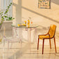 Modern Glass Dining Table Clear Dining Table with Plastic Base Round 35.4"L x 35.4"W x 29.5"H Without Chairs Clearhalo 'Dining Tables & Seating' 'Dining Tables' 'dining_table' 'furn' 'furn_dining_table' 'Furniture' 'furniture_dining_table' 'Kitchen & Dining Furniture' 'kitchen' 'kitchen_dining_table' 4900583