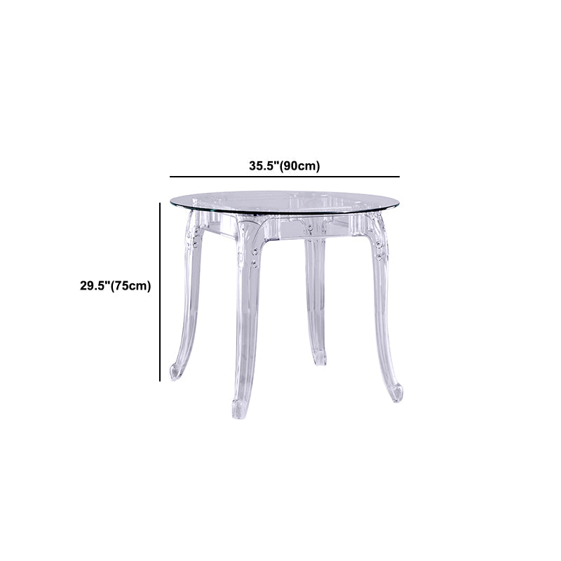 Modern Glass Dining Table Clear Dining Table with Plastic Base Clearhalo 'Dining Tables & Seating' 'Dining Tables' 'dining_table' 'furn' 'furn_dining_table' 'Furniture' 'furniture_dining_table' 'Kitchen & Dining Furniture' 'kitchen' 'kitchen_dining_table' 4900599