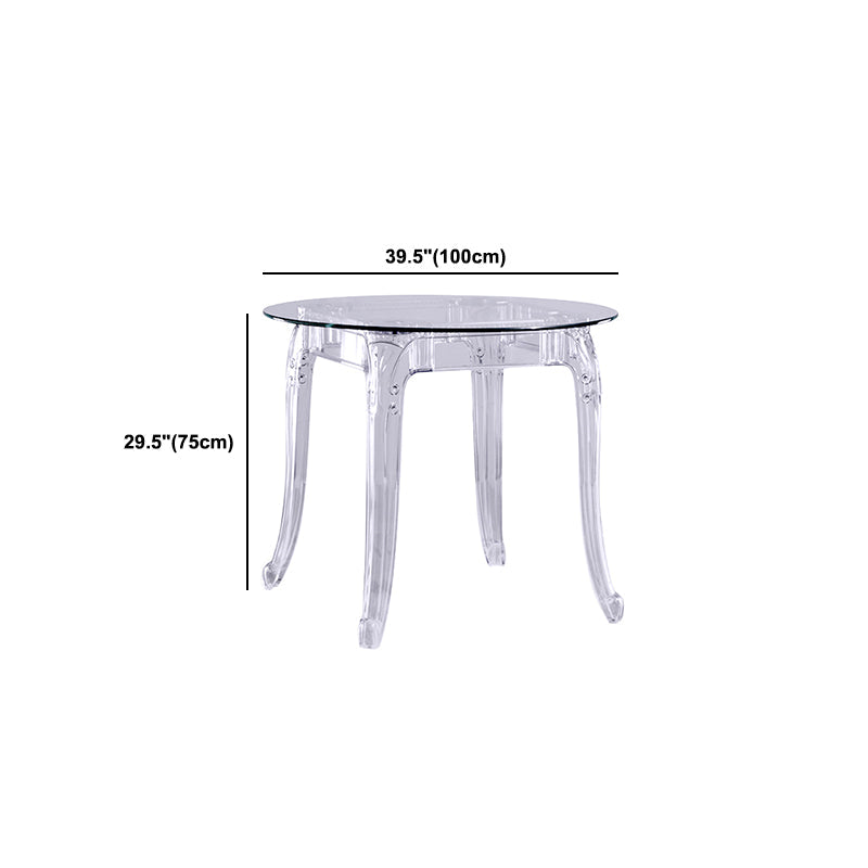 Modern Glass Dining Table Clear Dining Table with Plastic Base Clearhalo 'Dining Tables & Seating' 'Dining Tables' 'dining_table' 'furn' 'furn_dining_table' 'Furniture' 'furniture_dining_table' 'Kitchen & Dining Furniture' 'kitchen' 'kitchen_dining_table' 4900600