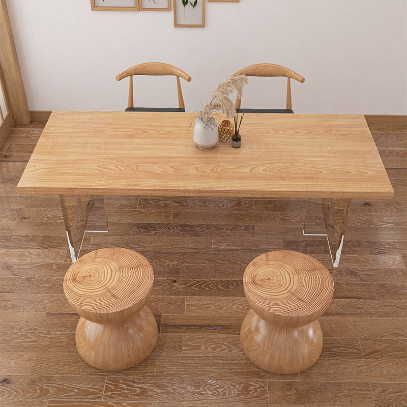 Pine Wood Top Dining Table Traditional Luxury Solid Wood Table with Sled Base 55.1"L x 27.6"W x 29.5"H Without Chairs Clearhalo 'Dining Tables & Seating' 'Dining Tables' 'dining_table' 'furn' 'furn_dining_table' 'Furniture' 'furniture_dining_table' 'Kitchen & Dining Furniture' 'kitchen' 'kitchen_dining_table' 4900605